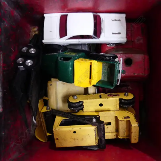 BOX LOT DIE CAST & TIN TOYS