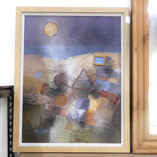 'NOCTURNE WITH BLUE WINDOW' MIXED MEDIA ARTWORK SIGNED PATTERSON '92 640x490mm