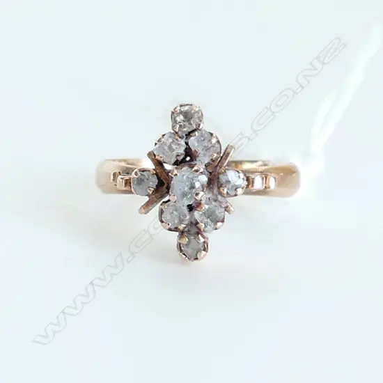 OLD CUT DIAMOND RING 2.4 GRAMS - atleast 9ct testing as 14ct