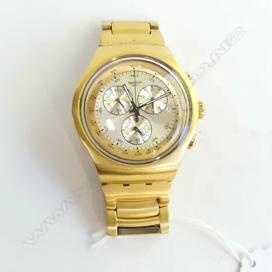 SWATCH GENTS WRIST WATCH - GOLD FINISH