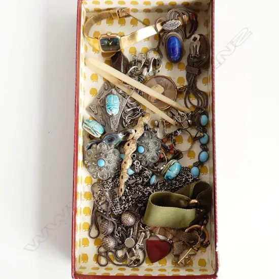 ASST. JEWELLERY INCL. RG BRACELET w. 9CT 'W', EARRINGS ETC