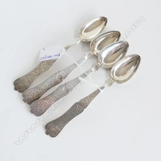 4 TURKISH SILVER SPOONS L.165mm 138 GRAMS