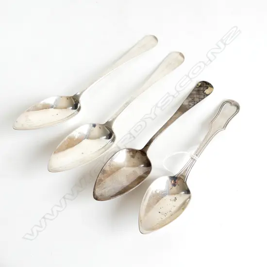4 FRENCH SILVER SPOONS L.220mm 204 GRAMS