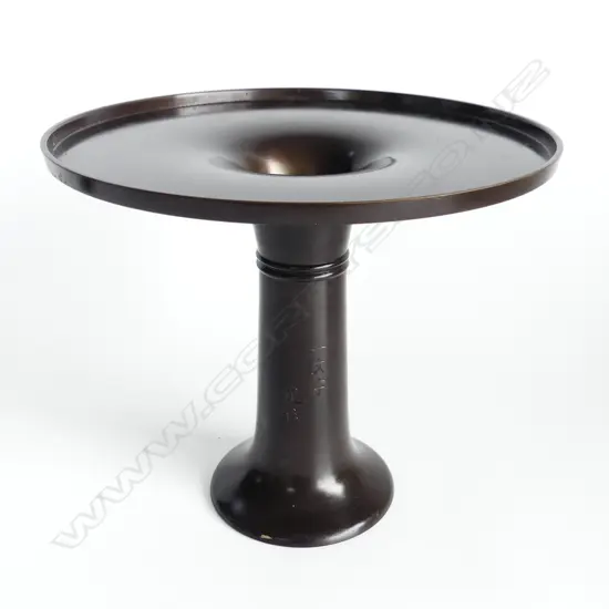 JAPANESE BRONZE STEM VASE WITH AN EXTRA WIDE FLAT RIM 250X225mm