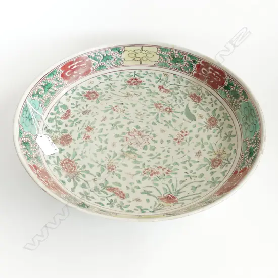 OLD LGE CHINESE PORCELAIN DISH some faults Dia.355mm