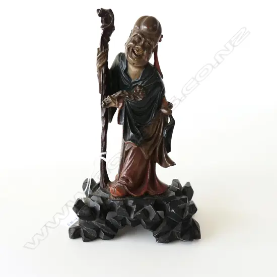 CHINESE FINELY CARVED FIGURE OF A SAGE H 21CM.