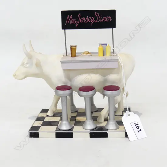 COW PARADE COLLECTABLE COWS " MOO JERSEY DINER "