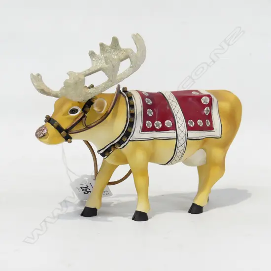 COW PARADE COLLECTABLE COWS "MOODOLPH" DAMAGE TO ANTLER