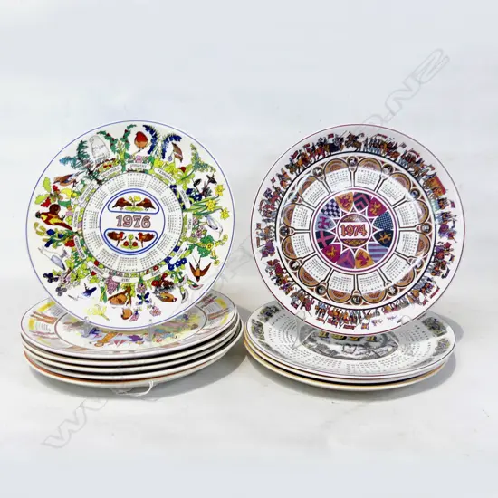 10 WEDGWOOD PLATES; YEARS 1970-1980 260mm dia