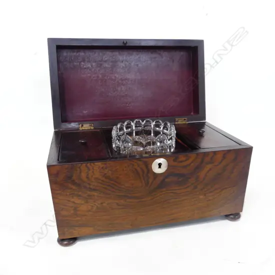 ANTIQUE MAHOGANY TEA CADDY 280x150x140mm