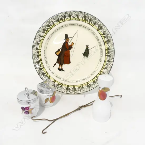 3 PCES ROYAL WORCESTER EVESHAM + ROYAL DOULTON ISAAC NEWTON PLATE 265mm dia