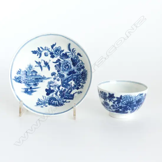 ANTIQUE CAUGHLEY PORCELAIN TEA BOWL & SAUCER 125mm dia