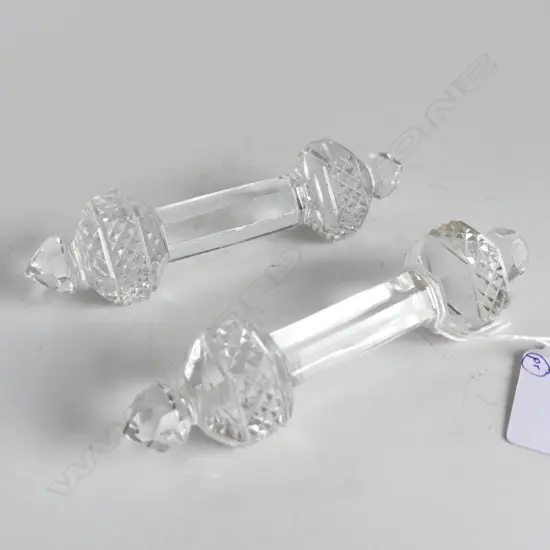 PAIR OF VICTORIAN CUT CRYSTAL KNIFE RESTS L. 120mm