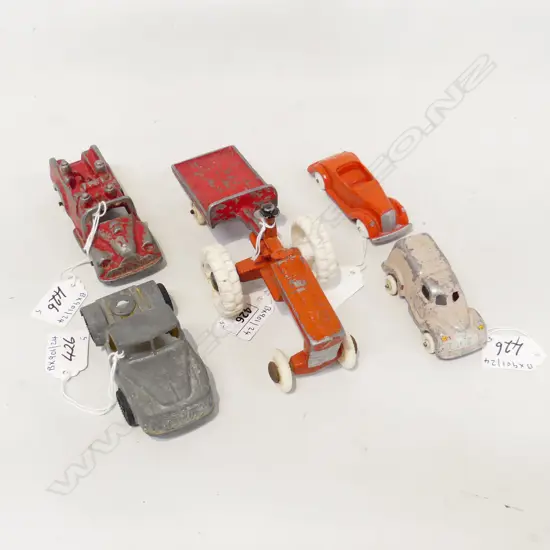 5 SMALL FUNHO TOYS TRACTOR FIRE ENGINE TRUCK TRAILER TRUCK & CONVERTABLE CAR L110