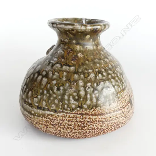  JOHN MADDEN SALT AND ASH SQUAT VASE 