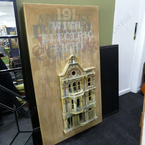 John Radford New Zealand (1965-) Untitled Facade 1991 Acrylic on plaster on canvas signed and dated