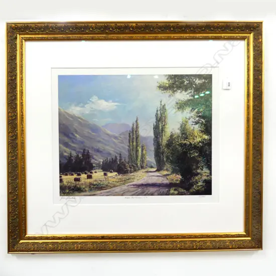 IVAN CLARKE, 'MALAGHAN ROAD, QUEENSTOWN N.Z.' PRINT 410x510mm