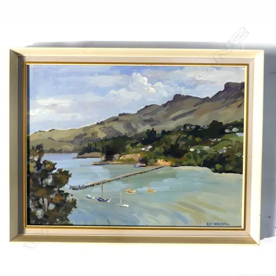 R. V. WORNALL LANDSCAPE OIL ON BOARD 370x500mm