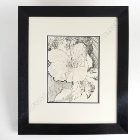**RTV** GARTH TAPPER (NZ 1927-99) 'HIBISCUS' INK ON PAPER 1981 250x190mm