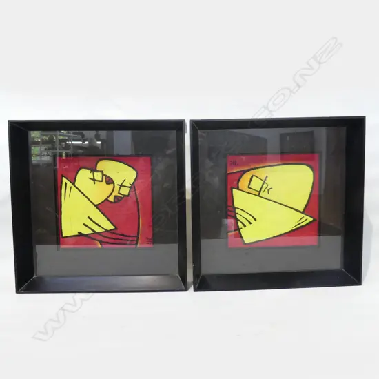 PR RED / YELLOW ARTWORKS, INITIALLED 'HA' 02 220x220mm