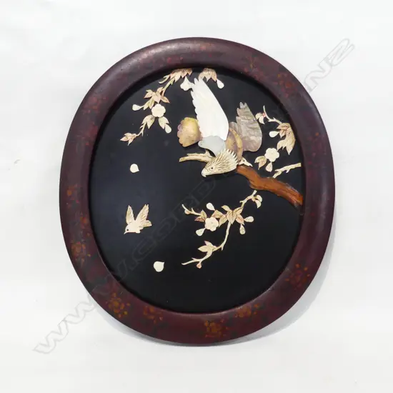 VINTAGE CHINESE MoP OVAL PANEL 415x375mm