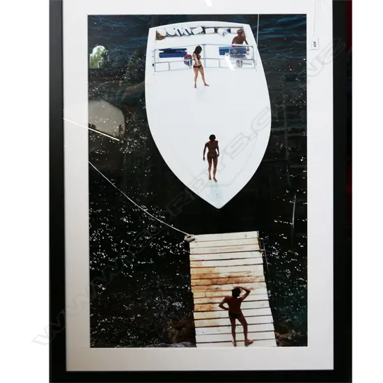 SLIM AARONS PRINT 'SPEEDBOAT LANDING' 790x490mm