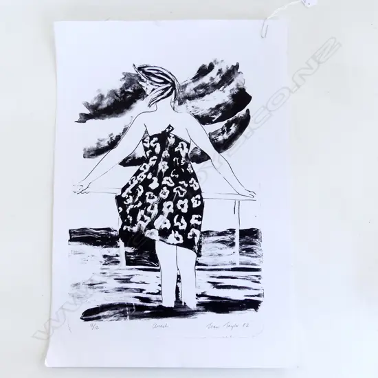 JOAN TAYLOR LITHO 'AWASH' LTD ED 12/12 signed & dated '82530 x 370mm unframed