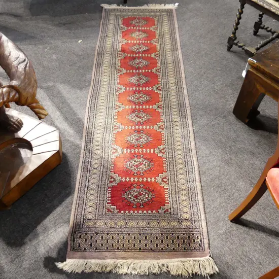 HAND KNOTTED WOOL PILE RUNNER 2150x650mm