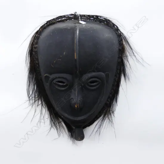 LG CARVED WOODEN BLACK PAINTED AFRICAN WALL MASK H.660mm