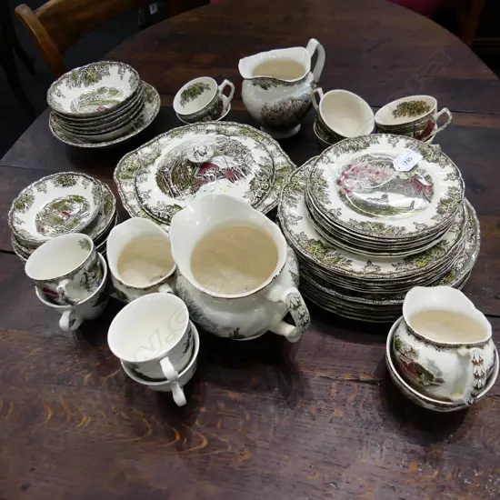 PART DINNER SET BY JOHNSON BROTHERS 'THE FRIENDLY VILLAGE'