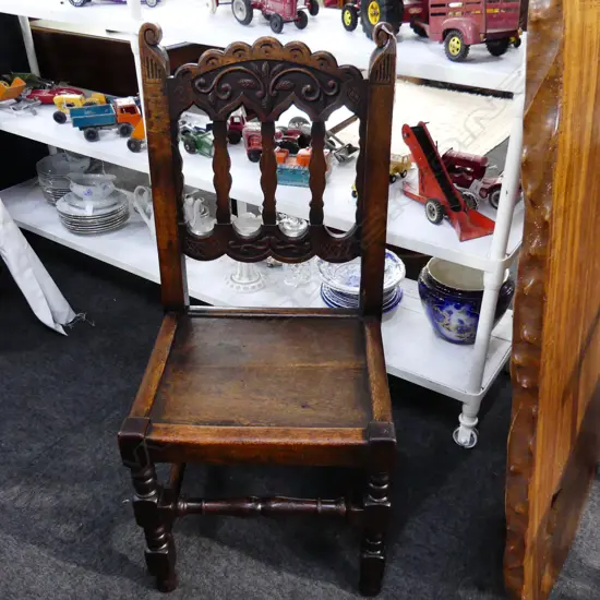 JACOBEAN STYLE OAK CHAIR