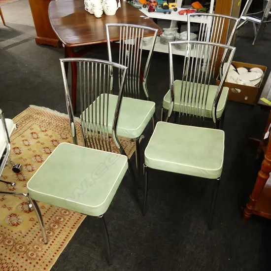 4 CHROME MODERNIST CHAIRS