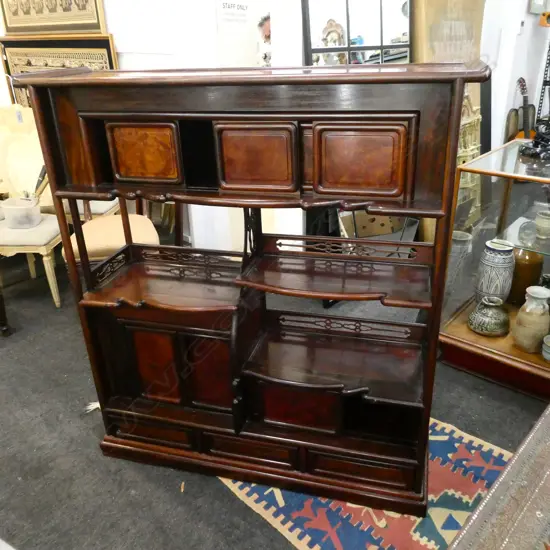 ORIENTAL ROSEWOOD DISPLAY STAND 1220x355x1315mm