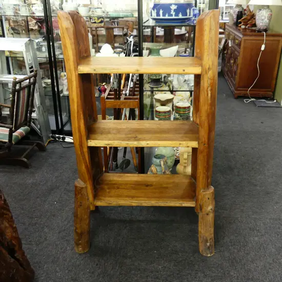 CARVED  THREE TIER SHELF  H1160MM W390MM