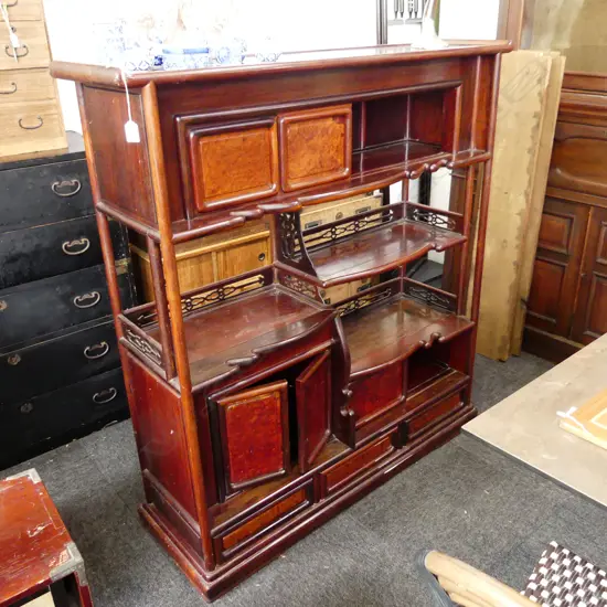 ORIENTAL ROSEWOOD DISPLAY STAND 1220x355x1315mm