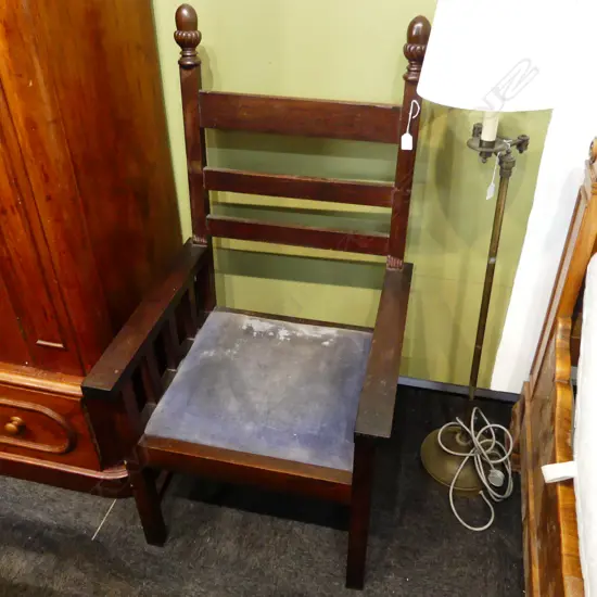 LARGE VINTAGE MAHOGANY ARMCHAIR