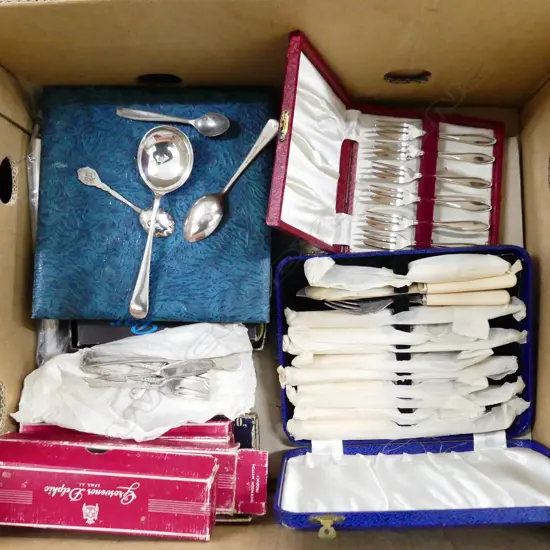 ELEVEN ASSORTED BOXED CUTLERY SETS + COASTERS  ETC;