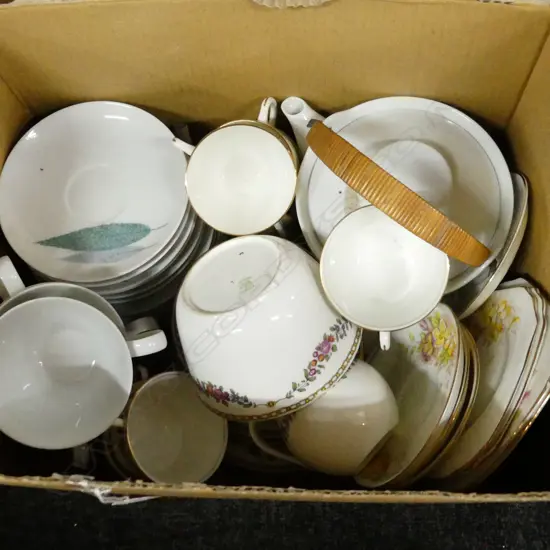 BOX LOT PART TEASETS AYNSLEY NORITAKE ETC.