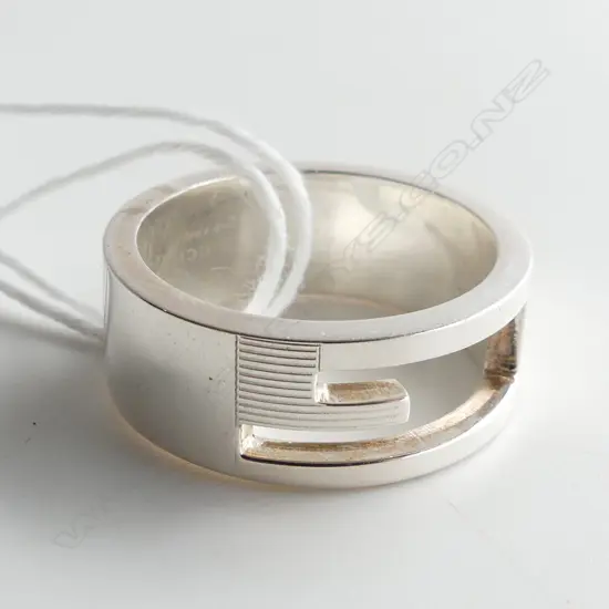 STG SILVER GUCCI RING, SIZE P