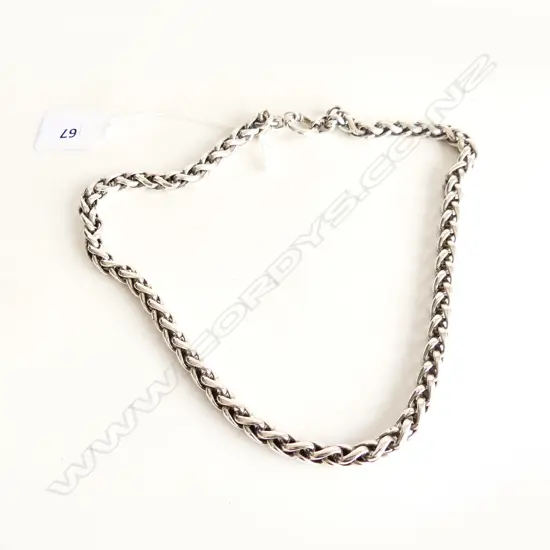 SUBSTANTIAL SILVER FOXTAIL LINK CHAIN NECKLACE 111 gm  53CM
