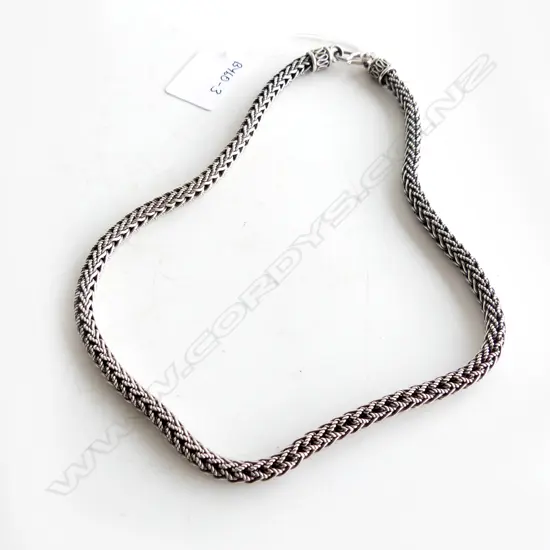 SILVER PLAITED CHAIN NECKLACE 85gm 50cm
