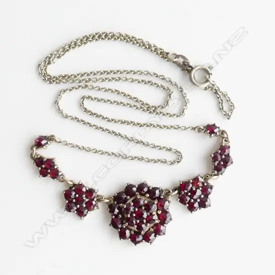 GARNET CLUSTER NECKLACE