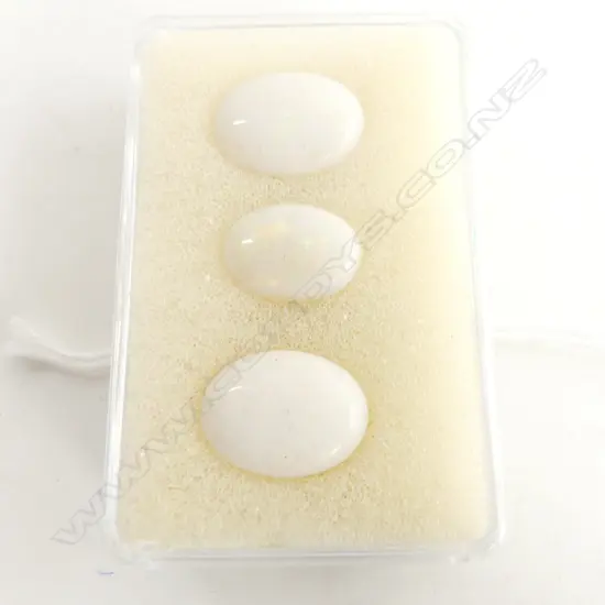 BOX 3 LG MILKY WHITE OPAL CABOCHONS