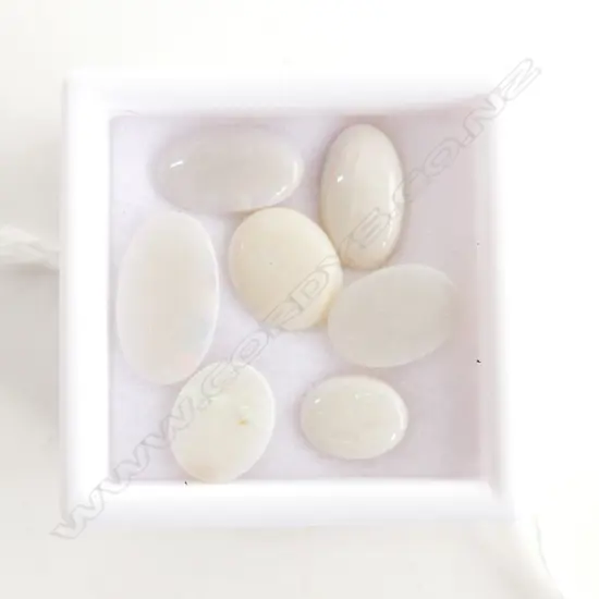 SEVEN 15CT OVAL MILKY OPALS