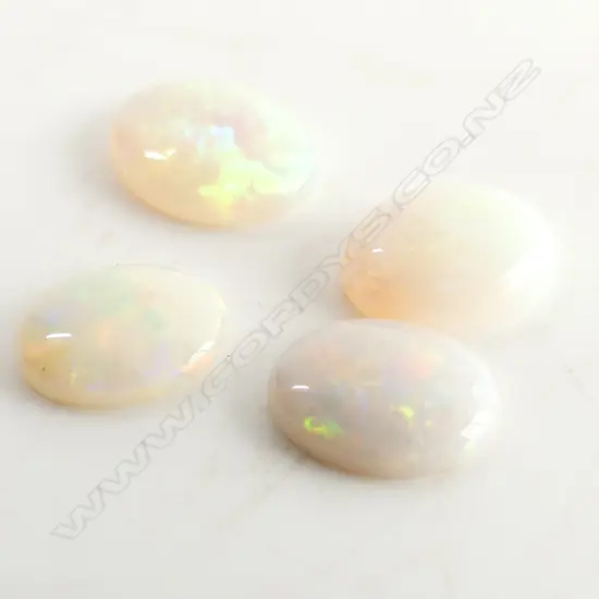 BOX 4 LG MILKY WHITE OPAL CABOCHONS