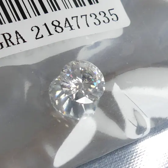 MOISSANITE GEMSTONE - ROUND BRILLIANT, 1.79CT - WITH GRA REPORT