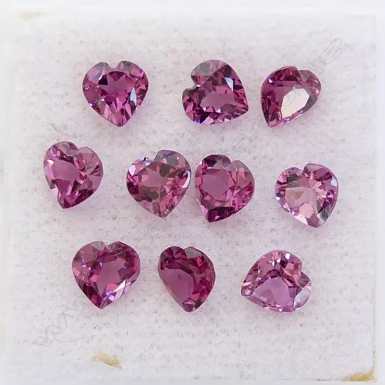 GRAPE GARNET HEARTS 10 = 9.25 CT