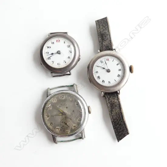 3 OLD SILVER WATCHES