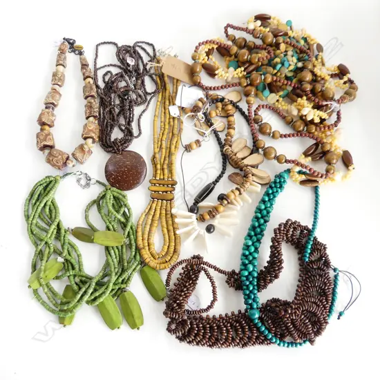 ASST BEAD, STONE, WOOD & SHELL NECKLACES