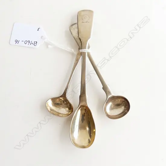 GEORGIAN SILVER SALT SPOON/VICT. SILVER MUSTARD SPOON/SILVER PLATE SALT SPOON